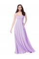 Soft Chiffon Scoop Neck A-Line Lilac Bridal Party Dress Derby