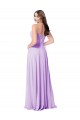 Soft Chiffon Scoop Neck A-Line Lilac Bridal Party Dress Derby