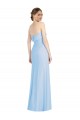 Soft Chiffon Strapless Low Back Trumpet Light Sky Blue Black Tie Evening Gown / Bridesmaid Dress Derby