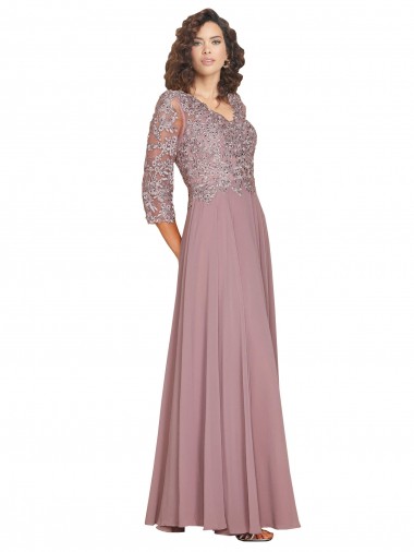 Soft Chiffon V-Neck A-Line Prom Dress / Bridesmaid Dress Derby
