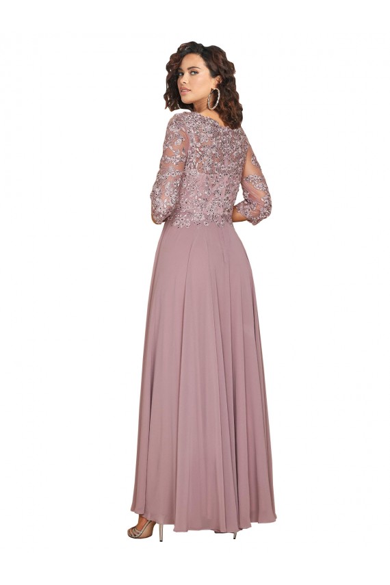 Soft Chiffon V-Neck A-Line Prom Dress / Bridesmaid Dress Derby