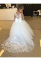 Tulle & Lace Sweetheart Ball Gown Champagne Flower Girl Dresses Derby