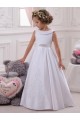 Satin & Lace Bateau Neck Ball Gown Ivory Flower Girl Dresses Derby