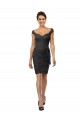 Soft Chiffon & Lace Off the Shoulder A-Line Slate Grey Bridesmaid Dress Derby