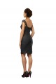 Soft Chiffon & Lace Off the Shoulder A-Line Slate Grey Bridesmaid Dress Derby