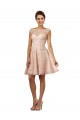 Soft Chiffon & Lace Illusion Neck A-Line Pink Bridesmaid Dress Derby