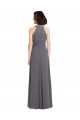 Soft Chiffon & Lace Halter Neck A-Line Stormy Silver Bridesmaid Dress Derby