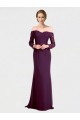 Soft Chiffon & Lace Off the Shoulder Low Back Mermaid Grape Bridesmaid Dress Derby