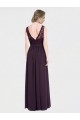 Chiffon & Lace V-Neck V-Back A-Line Grape Bridesmaid Dress / Evening Dress Derby