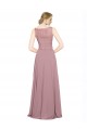 Soft Chiffon & Lace Illusion Neck A-Line Black Tie Prom Dress / Bridesmaid Dress Derby