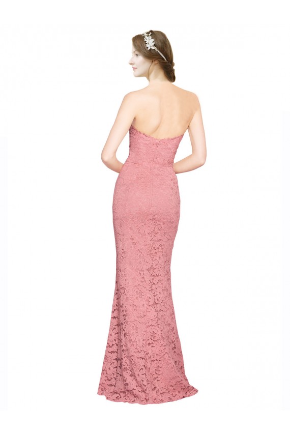 Lace Strapless Mermaid Salmon Formal Dress / Bridesmaid Dress Derby