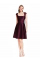 Satin & Lace Square Neck Open Back A-Line Grape Bridesmaid Dress Derby