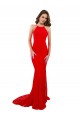 Lace High Neck Open Back Mermaid Red Evening Gown / Prom Dress / Bridesmaid Dress Derby