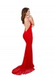 Lace High Neck Open Back Mermaid Red Evening Gown / Prom Dress / Bridesmaid Dress Derby