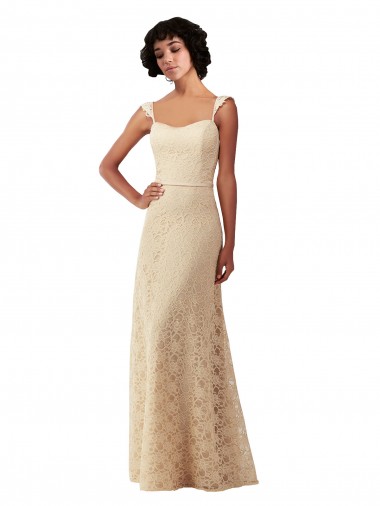 Lace Sweetheart A-Line Champagne Bridesmaid Dress Derby