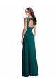 Soft Chiffon & Lace V-Neck Open Back A-Line Hunter Bridesmaid Dress Derby