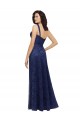 Lace V-Neck Low Back A-Line Dark Navy Bridesmaid Dress Derby