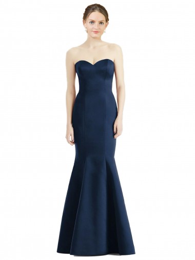 Satin Sweetheart Mermaid Dark Navy Bridesmaid Dress Derby