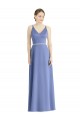 Satin V-Neck A-Line Periwinkle Bridesmaid Dress Derby