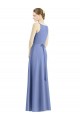 Satin V-Neck A-Line Periwinkle Bridesmaid Dress Derby
