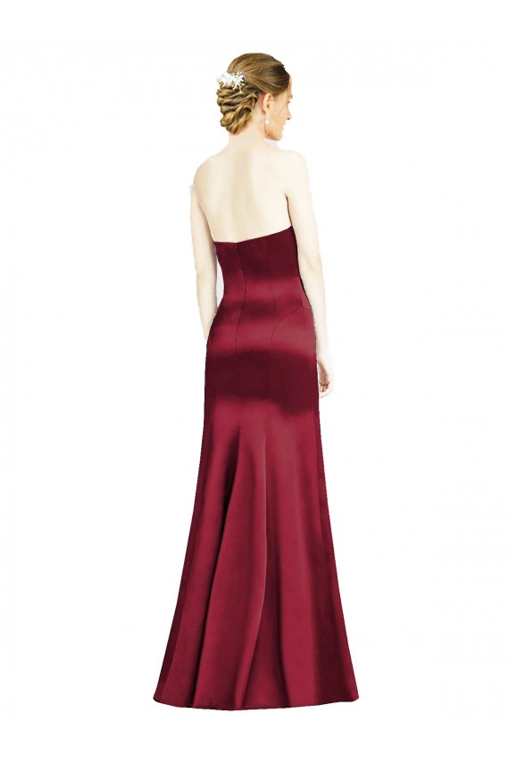 Satin Sweetheart Mermaid Burgundy Bridesmaid Dress Derby