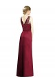 Satin & Lace V-Neck A-Line Burgundy Bridesmaid Dress Derby