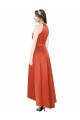 Satin Halter Neck A-Line Spice Red High Low Bridesmaid Dress Derby