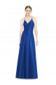 Satin V-Neck Open Back A-Line Royal Blue Bridesmaid Dress Derby