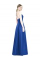 Satin V-Neck Open Back A-Line Royal Blue Bridesmaid Dress Derby