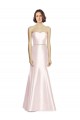 Satin Strapless Mermaid Pink Bridesmaid Dress Derby