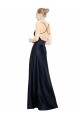 Satin V-Neck A-Line Dark Navy Prom Dress / Bridal Party Dress Derby
