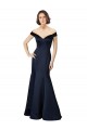 Satin V-Neck Mermaid Dark Navy Prom Dress / Bridesmaid Dress Derby