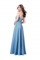Satin Square Neck Open Back Sheath Sky Blue Formal Evening Gown / Prom Dress / Bridesmaid Dress Derby