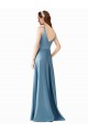 Satin High Neck A-Line Black Tie Prom Dress / Bridesmaid Dress Derby