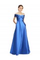 Satin Off the Shoulder A-Line Black Tie Evening Gown / Prom Dress / Bridesmaid Dress Derby