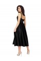 Satin Square Neck A-Line Black Prom Dress / Bridesmaid Dress Derby