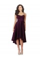 Satin Scoop Neck Neck Open Back A-Line Grape High Low Prom Dress / Bridesmaid Dress Derby