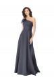 Satin One Shoulder A-Line Slate Grey Formal Evening Gown / Prom Dress / Bridesmaid Dress Derby