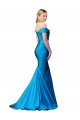 Satin High Neck Mermaid Peacock Blue Formal Evening Gown / Prom Dress / Bridesmaid Dress Derby