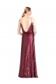 Sequin High Neck A-Line Burgundy Formal Evening Gown / Prom Dress / Bridesmaid Dress Derby