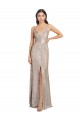 Sequin & Sparkling Sequin High Neck V-Back Sheath Silver Formal Evening Gown / Prom Dress / Bridesmaid Dress Derby