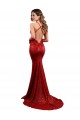 Sequin V-Neck Open Back Mermaid Red Evening Gown / Bridesmaid Dress Derby