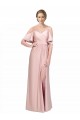 Silk like Satin Off the Shoulder Low Back Sheath Formal Evening Gown / Prom Dress / Bridesmaid Dress Derby