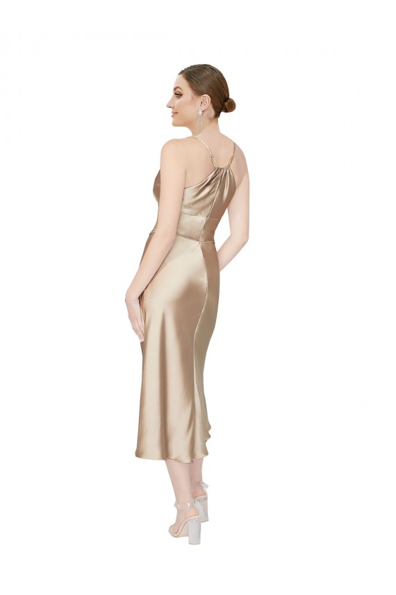 Silk like Satin V-Neck A-Line Formal Evening Gown / Prom Dress / Bridesmaid Dress Derby