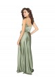 Silk like Satin V-Neck V-Back A-Line Smoke Green Formal Evening Gown / Bridesmaid Dress Derby