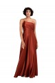 Silk like Satin One Shoulder A-Line Burnt Orange Black Tie Evening Gown / Prom Dress / Bridesmaid Dress Derby