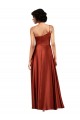 Silk like Satin One Shoulder A-Line Burnt Orange Black Tie Evening Gown / Prom Dress / Bridesmaid Dress Derby