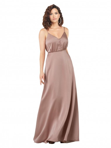 Silk like Satin Sweetheart A-Line Dusty Pink Formal Evening Gown / Bridesmaid Dress Derby