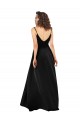 Silk like Satin V-Neck V-Back A-Line Black High Low Evening Gown / Prom Dress / Bridesmaid Dress Derby
