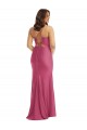 Silk like Satin Cowl Neck Tie Back Mermaid Fuchsia Formal Plus Size Evening Gown / Prom Dress / Bridesmaid Dress Derby